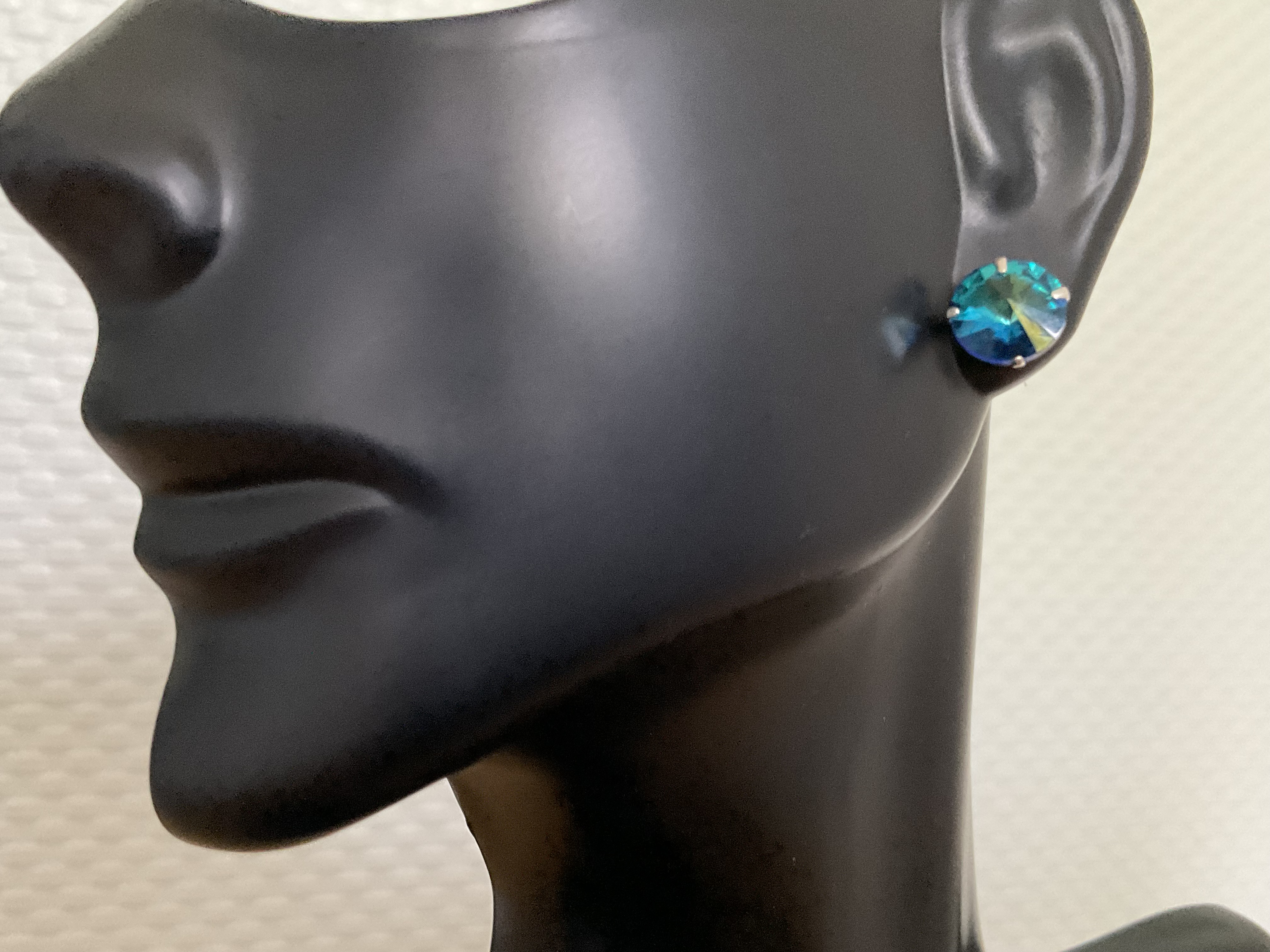 Blue Swarovski Crystal Stud Earrings